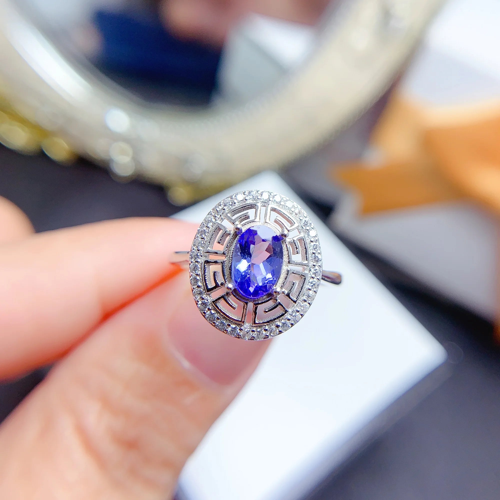 Hot Popular Girl's 925 Sterling Silver Bull Rings Fine Jewelry Natural Gemstone Classic Oval Cut Diamond for Weddings Parties