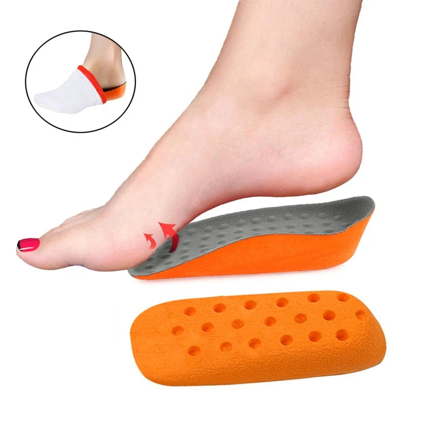 Height Increase Insoles (Can Be Worn in Socks) Arch Support Half Inserts Shock Absorption Heel Lifts Cushion Pads for Men Women MegaBDM