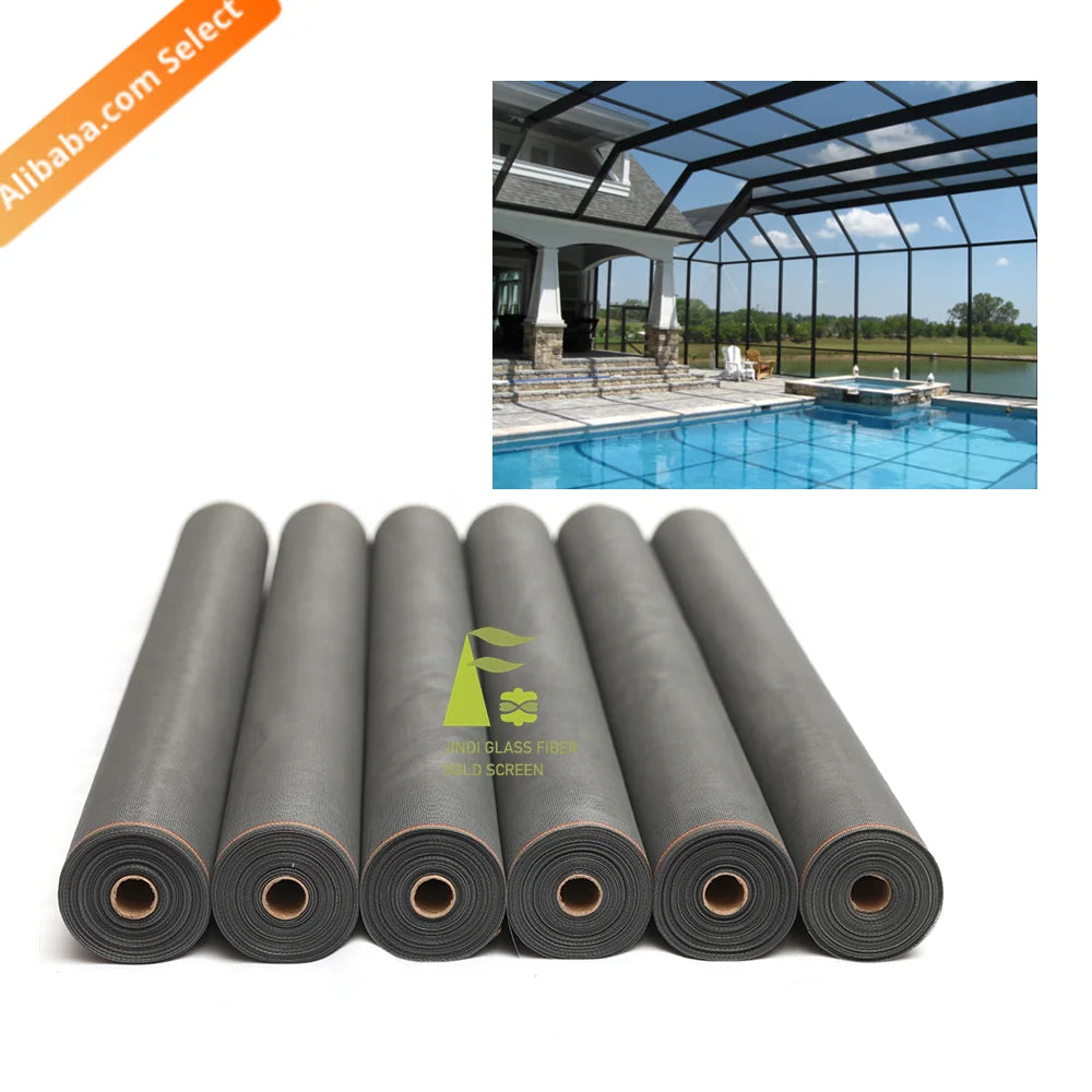 JINDI Modern Design PVC Coated Fiberglass Insect Screen 18X14 for Pool and Patio Screening