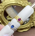 Hot Sale 925 Sterling Silver Natural Sapphire and Ruby Sample Wedding Engagement Party Couple Set Rings Wholesale