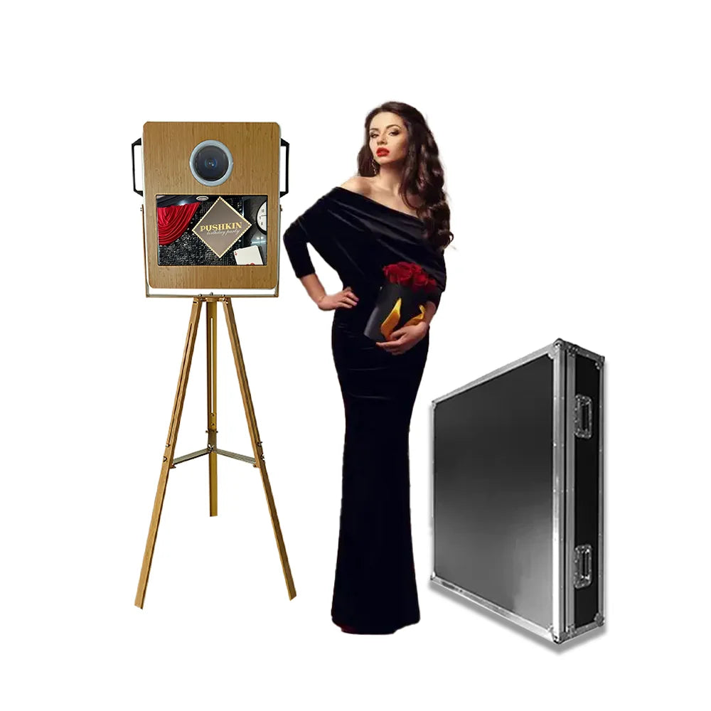 ipad Trio Photo Booth ipad Walmut Wood Photo Booth Shell with Touch Screen Vintage Photo Booth ipad