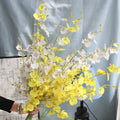 Real Touch Orchid Artificial Flower Bouquet for Wedding or Holiday Decor Stem Included Wreath Decoration