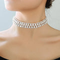 Ins Hot Light Luxury Diamond Choker Necklace Multilayer Full Colorful Zircon Necklace Irregular Geometric Hollow Choker Necklace