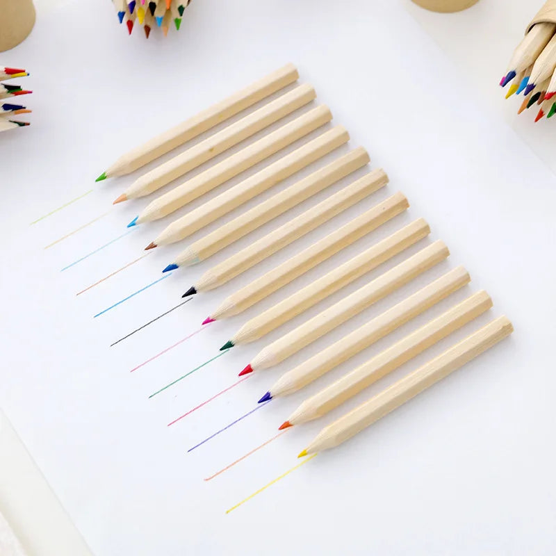 3.5" Wooden Handle Customized 12 Colored Pencil with Tube