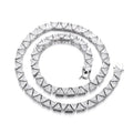DE Men's Hip Hop 10mm Link Chain Tennis Bracelet White Gold Plated Featuring Triangle Shape Zircon Stone Made of Brass for Gifts