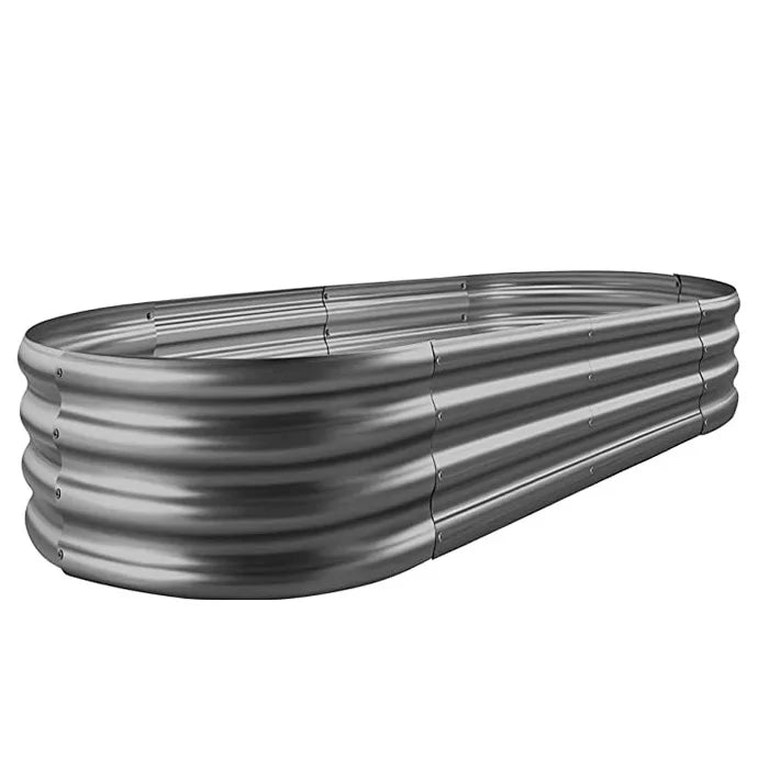 New Galvanized Raised Garden Bed Elevated Raised Garden Bed Metal 8" Tall 4-in-1 Grow Herbs and Vegetables Home Garden