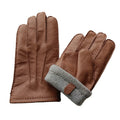 Sample Support Custom Logo Deer Skin Winter Wool Lined Hand Sewing Car Drive Motorcycle Deerskin Leather Driving Glove Men Women