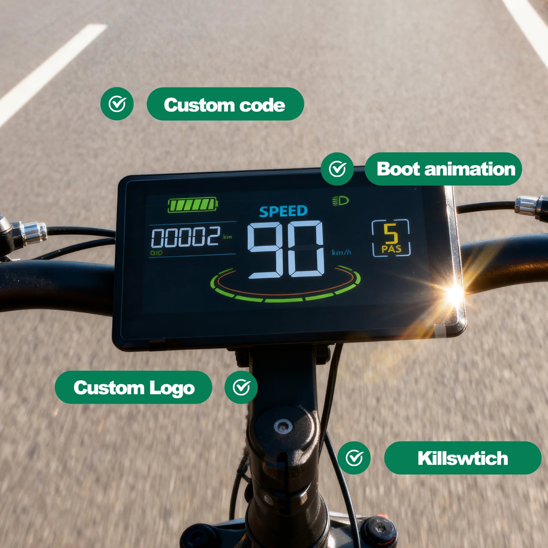 Wired Cycling Computer with Waterproof LCD USB Rechargeable Ideal for Tracking Speed Distance Trip and Ride Time on EBike