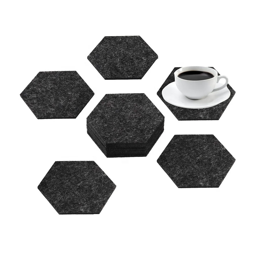 Promotional Coasters for Drinks Set of 4 Absorbent Felt Coasters With Paper Package