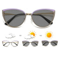 Wholesale Custom Logo Fashion Women Alloy Frame Anti Blue Light Computer Eyewear Metal Cat Eye Photochromic Glasses Women