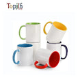 Topjlh Custom 12oz Colorful Inside & Handle Mug - Sublimation Printed Cone Shape Coffee Cup Dishwasher Safe