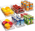 6Pcs Set Refrigerator Organizer Bins Plastic Fridge Organizers With Lids for Freezer Kitchen Cabinet Pantry BPA Free