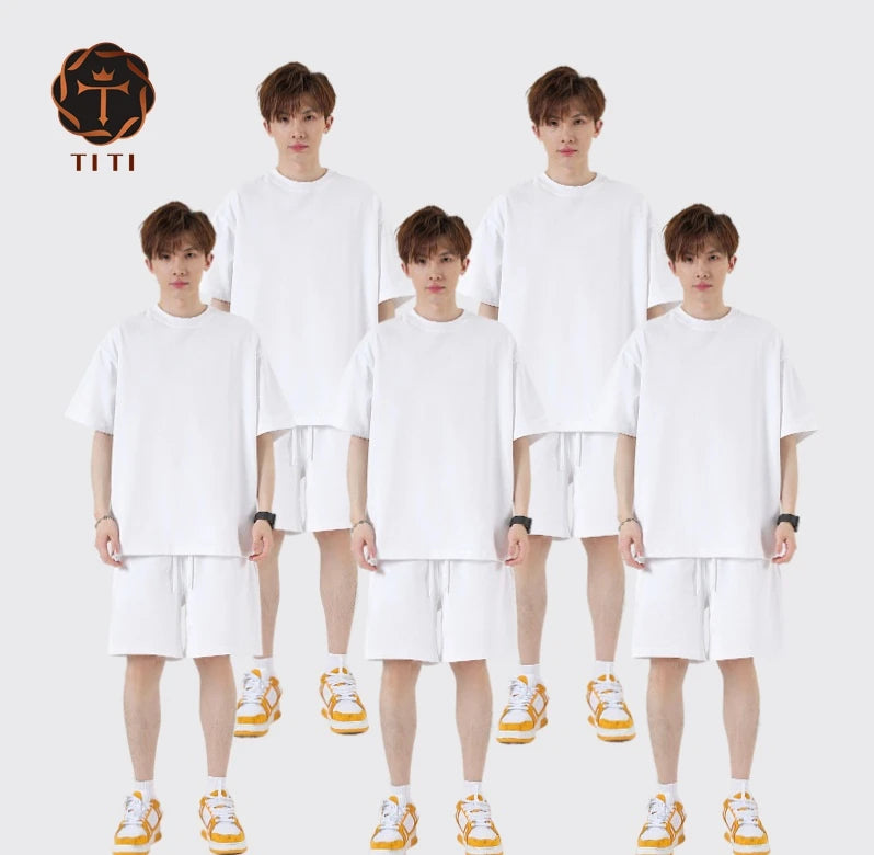 TITI Fashionable Cotton Casual Loose Fit T-Shirt Custom Printed Heavy Weight Oversized Tops 300gsm T Shirt for Men