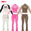 Women Set Clothing Custom Long Sleeves Flare Pant Stretch Lounge Wear Tracksuits Loungewear Women 2 Piece Set Women Lounge Set MegaBDM