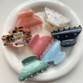ZiTeng Elegant Acetate Hair Claw with Rhinestone Girl's Hair Accessories Clip for Daily Party Hair Decoration