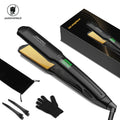 Professional 2-in-1 Ceramic PTC Heating Hair Curler Straightener LCD Display Electric for Household Hotel Use Portable Iron