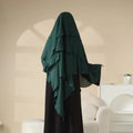 Women's 3-Layer Chiffon Khimar Niqab Jilbab Long Muslim Garment Hijab Scarf Wrap for Ramadan Eid Prayer Ethnically Designed