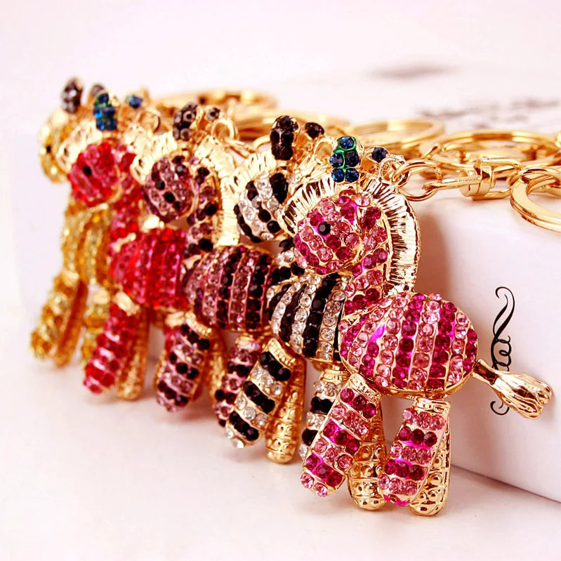 Charm Jewelry Crystal Zinc Alloy Smart Horse Key Chains Ring Fashion Rhinestone Bag Keychain Keyring Women