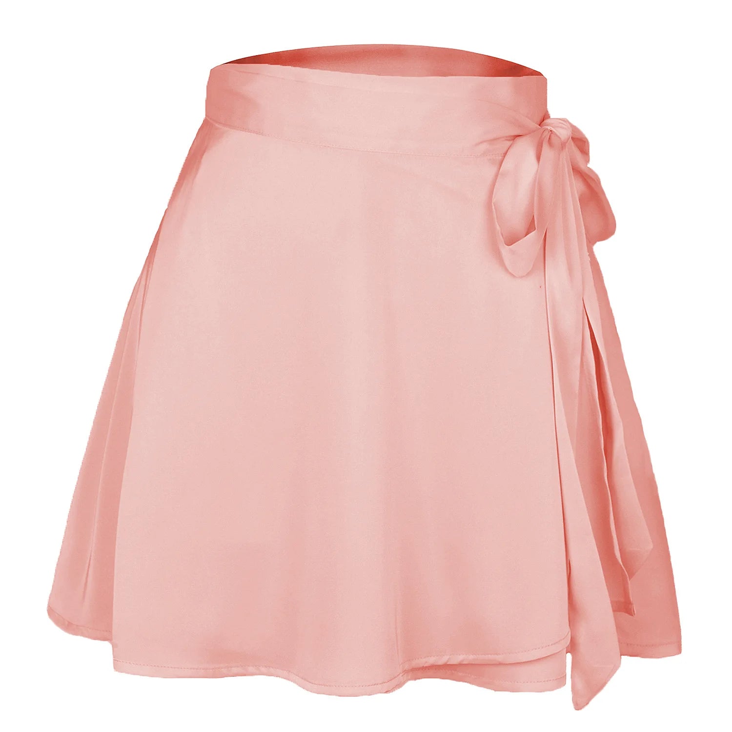 High-waisted Wholesale Solid Color Skirt Fashion One Piece Lace Skirt Chiffon Satin Wrap Shiny Short Skirt