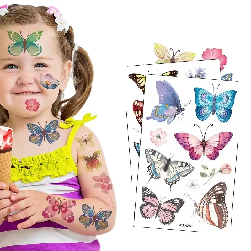 Butterfly Series Custom Temporary Tattoos for Kids Body Arm Tattoo Sticker Printed on Paper