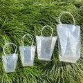 PVC Flower Bag with Offset Printing Recyclable Craft Gift Bag Shoulder Length Handle