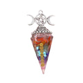 New Arrived High Quality Fashion 7 Chakras Moon Hexagonal Pendulum Resin Gemstone DIY Ornament Pendant