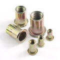 Yellow White Zinc Pop Blind Rivet Nut Vertical Stripes Countersunk Head Round Rivet Nuts Galvanized Screw with Nuts