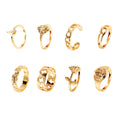 Accessories Alloy Joint Ring Pearl Rose Ring Set 8-Piece Set Flower Set Ring