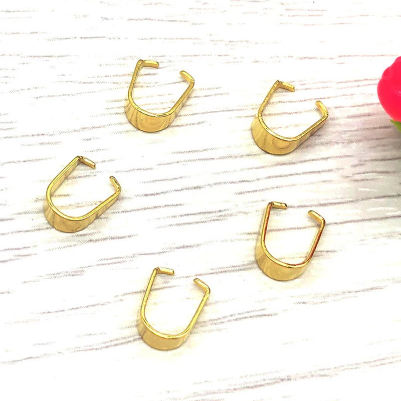 Stainless Steel Pinch Bails Clasps Gold Silver Pendant Accessories Hooks Clips Connector for Diy Jewelry Making