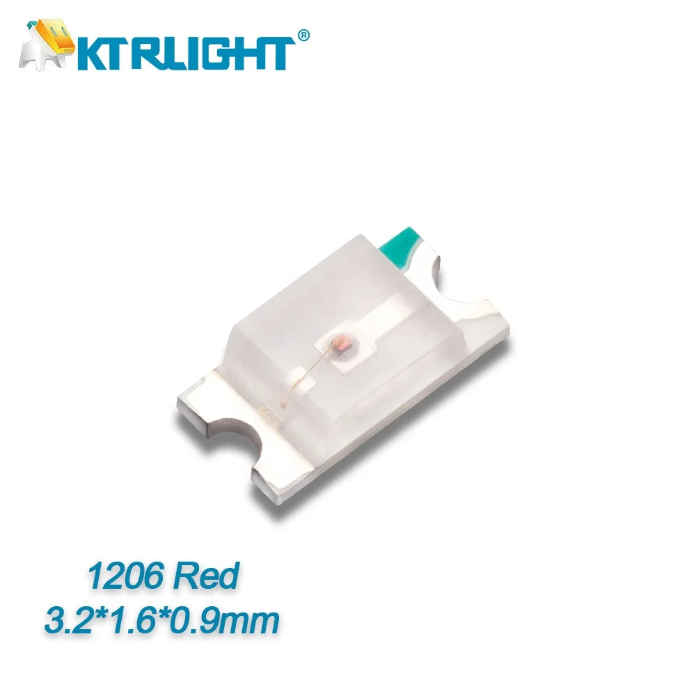 For RTS 1206 SMD LED Red 620-625nm 0.04W High Brightness 20mA Current 120 Viewing Angle LED Chip