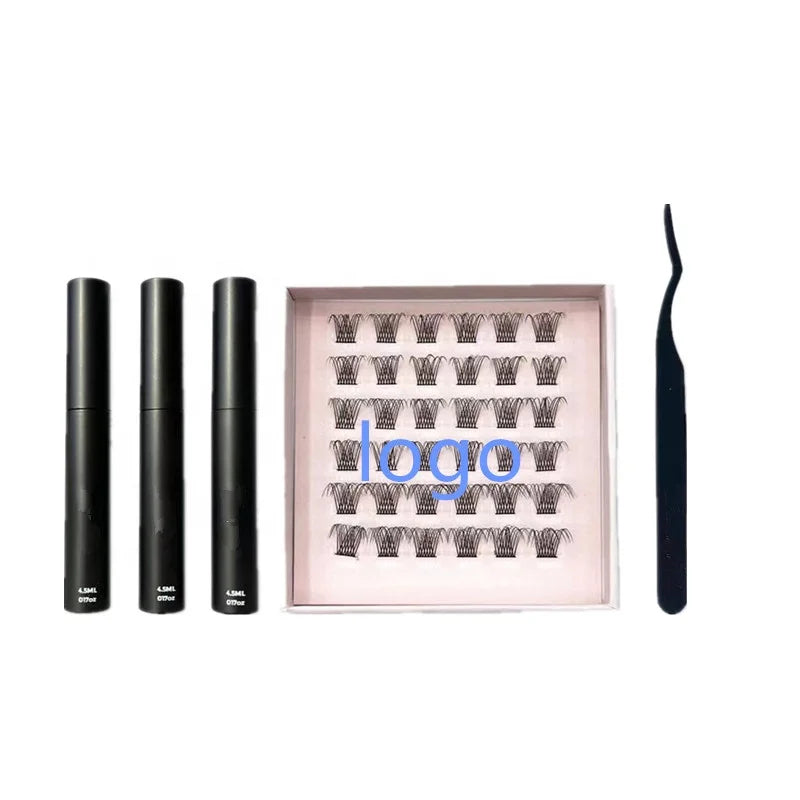 New Coming Diy Segment Lash Kit Private Label Individual Cluster Lashes Natural Lashextension Diy Cluster Lash Extensions