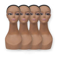 Wholesale Custom Logo Makeup African American Pvc Realistic Female Wig Display Mannequins Head With Bust for Wigs