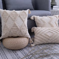 Amity Boho Macrame Tassel Cushion Cover Embroidered Throw Pillow Case for Home or Hotel Decorative Use