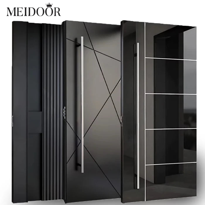 Residential Villa Cast Aluminum Entrance Main Doors Stainless Steel Front Entry Doors Security Exterior Pivot Doors MegaBDM