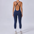 Women Fitness Sports Long Length Backless Jumpsuit Sportswear One Piece Yoga Women Jumpsuits
