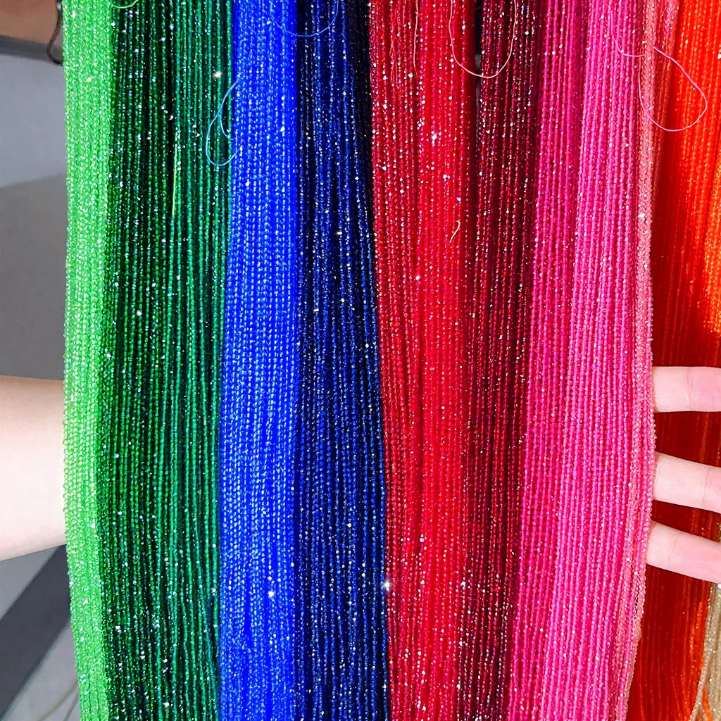 Rarity Ready to Ship 2mm to 5mm Ruby Sapphire Emerald Aquamirine Blue Faceted Cut Glass Beads for Jewelry Making Loose Beads