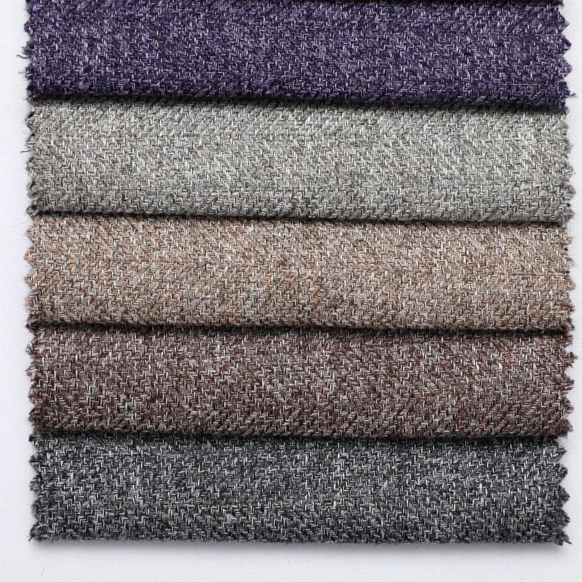 Upholstery Polyester Linen Look Herringbone Twill Anti-static Sofa Fabric for Girls Home Textile
