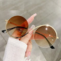 Luxury Trendy Metal Frame Unique Round Sunglasses Shades Oversized High Quality Personality Unique Sunglasses PC Decoration 2pcs