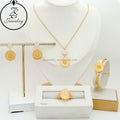 Md Jewelry Stainless Steel Earrings Gold Plated with Zircon Diamond Natural Stone Sets for Women for Wedding and Party