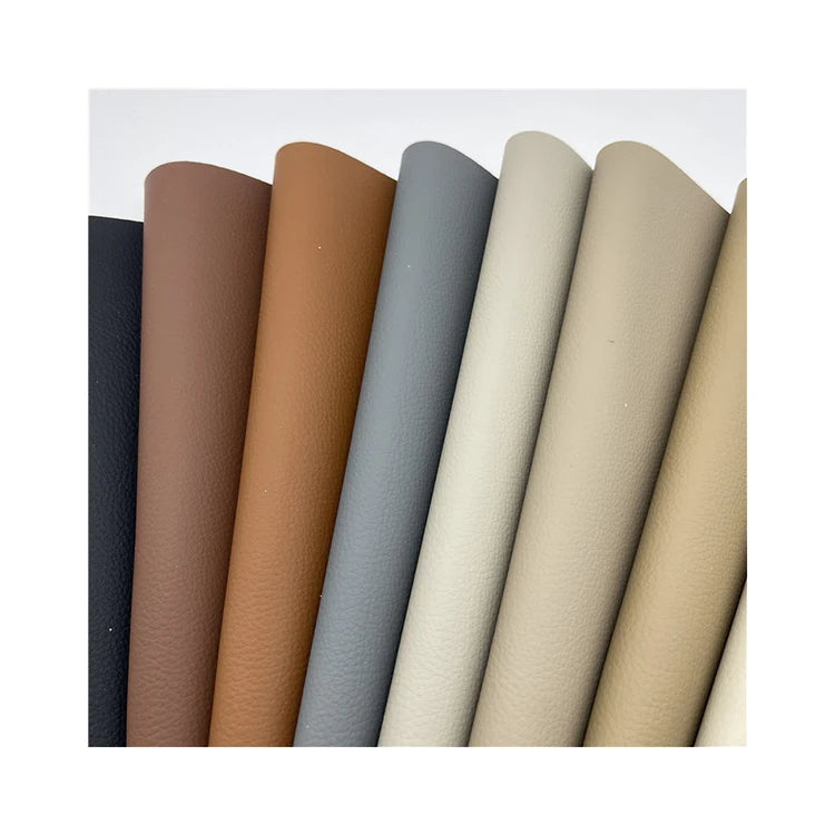 Indoor/Outdoor Eco Friendly Embossed Decorative Litchi Grain Water-Based Organic PU Silicone Leather for Sofa