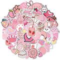 50pcs Cute Pink VSCO Water Bottle Stickers Waterproof Vinyl Aesthetic Laptop Skateboard Kawaii Cartoon Sticker Pack