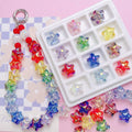 UV Plating Acrylic Star Spacer Beads Transparent Loose Beads for DIY Bracelet Necklace Jewelry Making