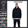Custom Heavyweight Oversize Men's Hoodie 100% Cotton Streetwear Solid Pattern Hooded Collar Short Length for Puff Printing