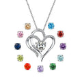 GP05 Drop Shipping love Heart Pendant Charms 925 Sterling Silver Birthstone Pendants for Necklace Wholesale Jewelry for Women