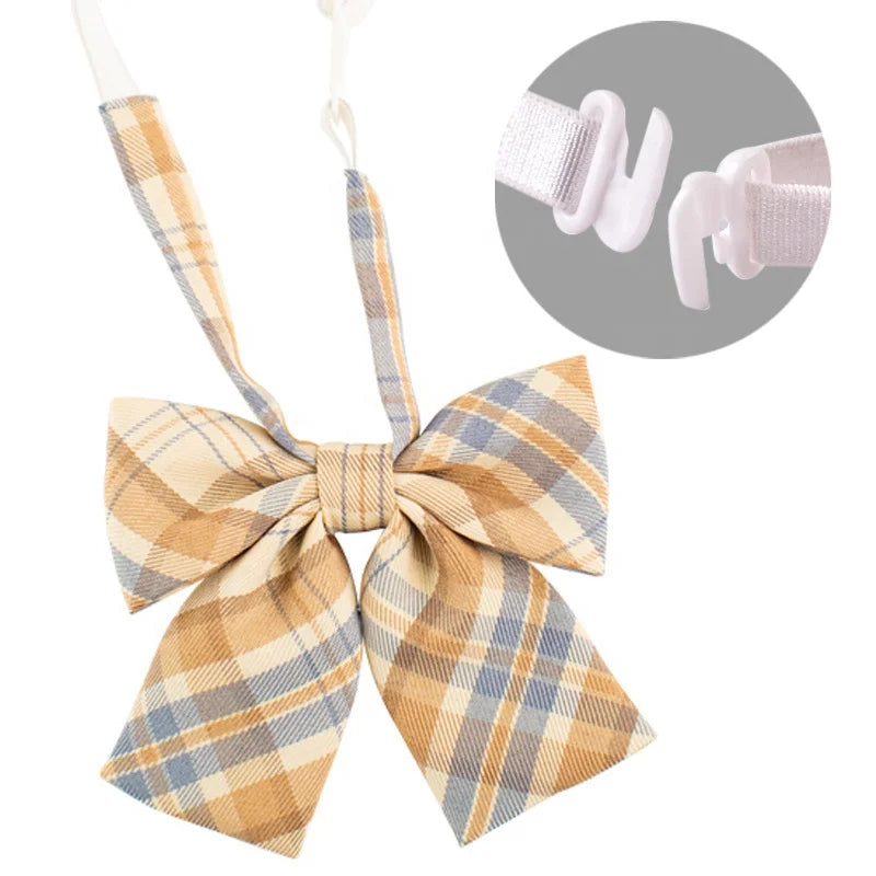 Adjustable Polyester Cotton Bow Tie Fashion Check Style for Wedding Parties