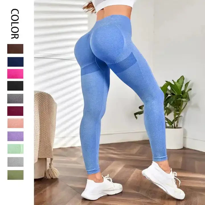 High Quality Women Sports Gym Leggings Seamless Solid Colorful Skin Friendly Breathable Quick Drying Yoga Pants