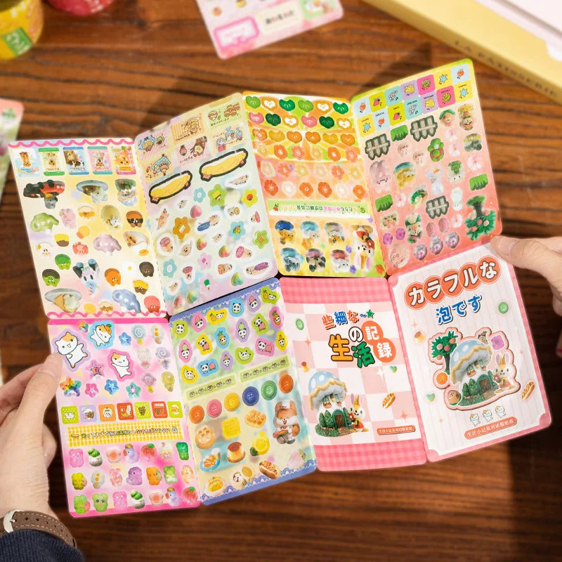 1 Sheet/pack of Japanese Ancient Style Cut Film Stickers Life Small Note Series Cartoon Handbook Decorative Material