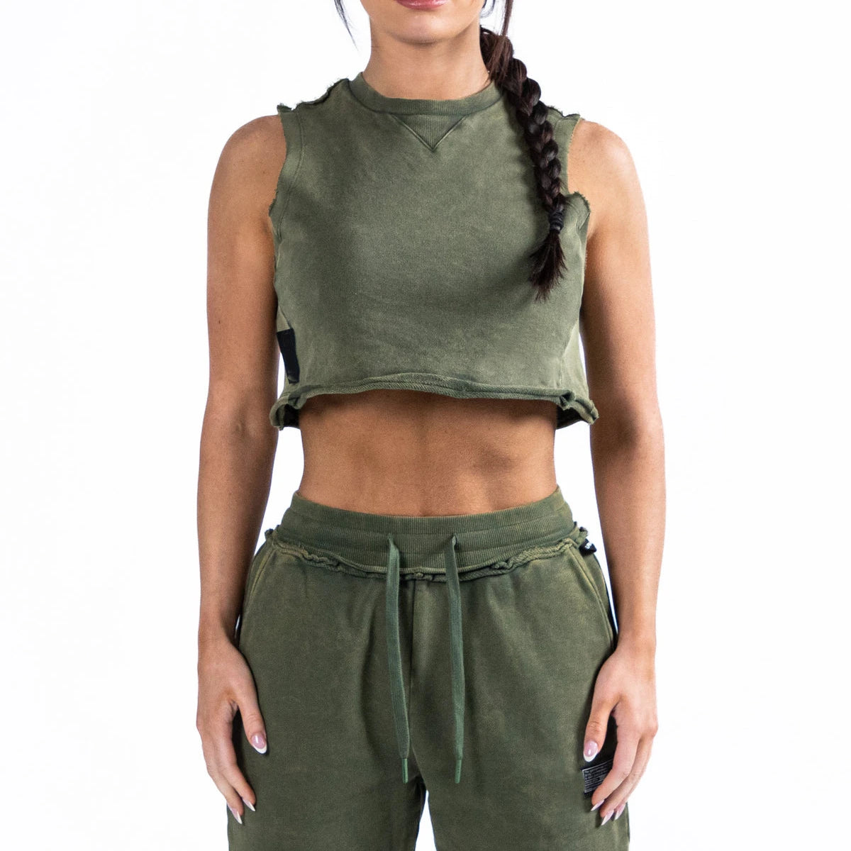 New Arrival French Terry Fit Gym 100% Cotton Crop Tops Women Washed Vintage Tank Top
