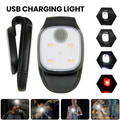 USB Rechargeable LED Clip Lamp for Running Jogging Night Walking Fishing & Hiking-4 Lighting Modes & Safety Warning