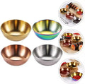 Korean Style Stainless Steel Eco-Friendly Appetizer Dish Engraved Metal Sauce Plate for Tomatoes Dipping and Seasoning